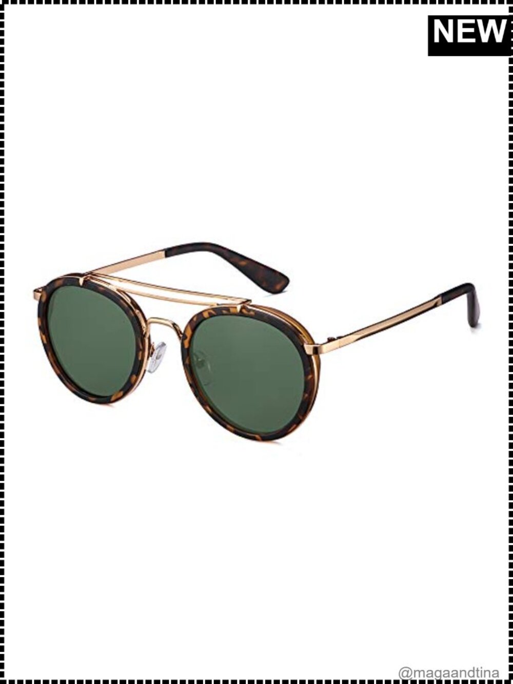 Steampunk Double Bridge Round Polarized Sunglasses Metal Frame Unisex